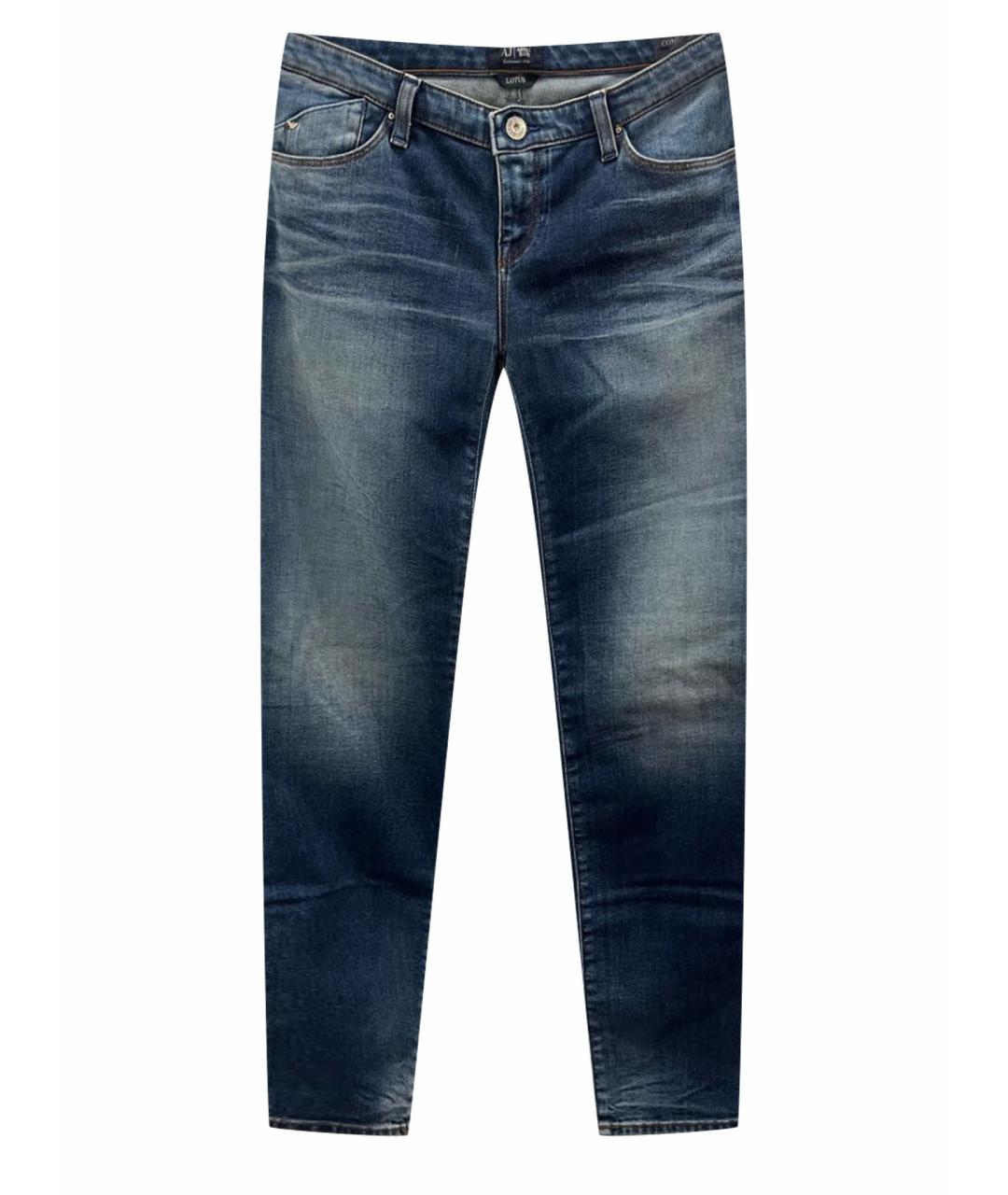 ARMANI JEANS Синие хлопко-эластановые джинсы слим, фото 1