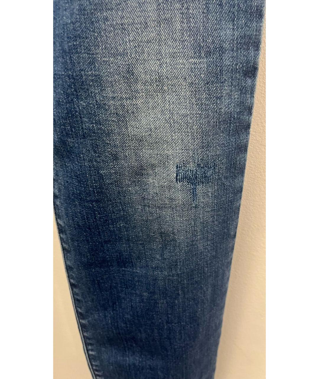 ARMANI JEANS Синие хлопко-эластановые джинсы слим, фото 8