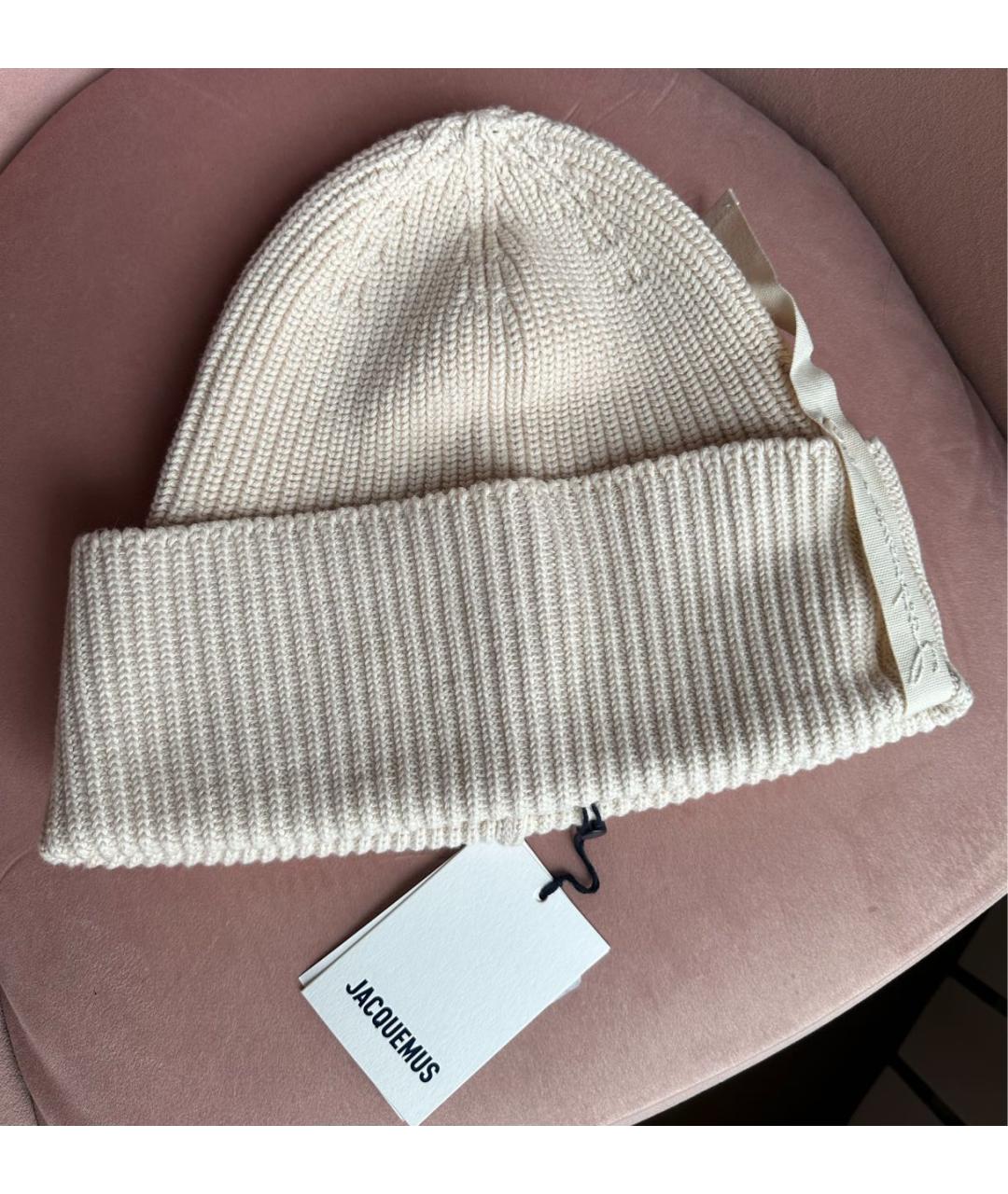 JACQUEMUS Бежевая хлопковая шапка, фото 3