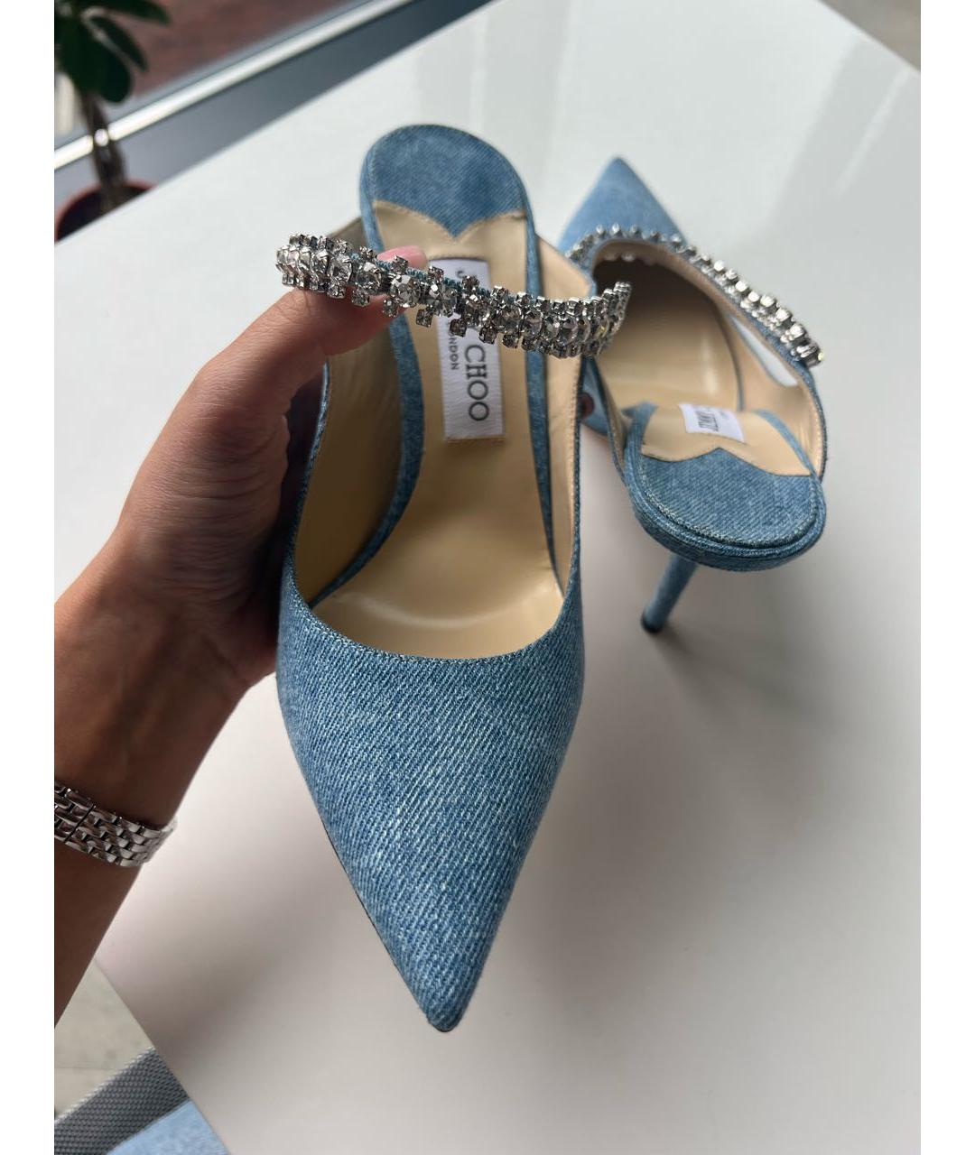 JIMMY CHOO Голубые мюли, фото 6