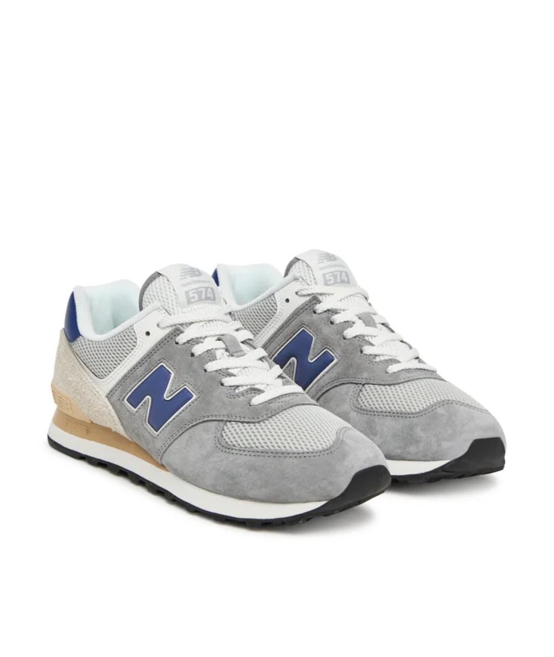 NEW BALANCE Серые замшевые низкие кроссовки / кеды, фото 2