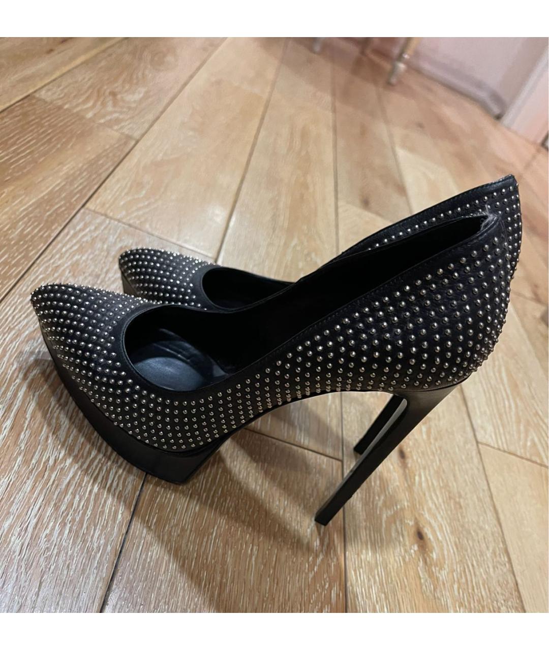 SAINT LAURENT Черные кожаные туфли, фото 5