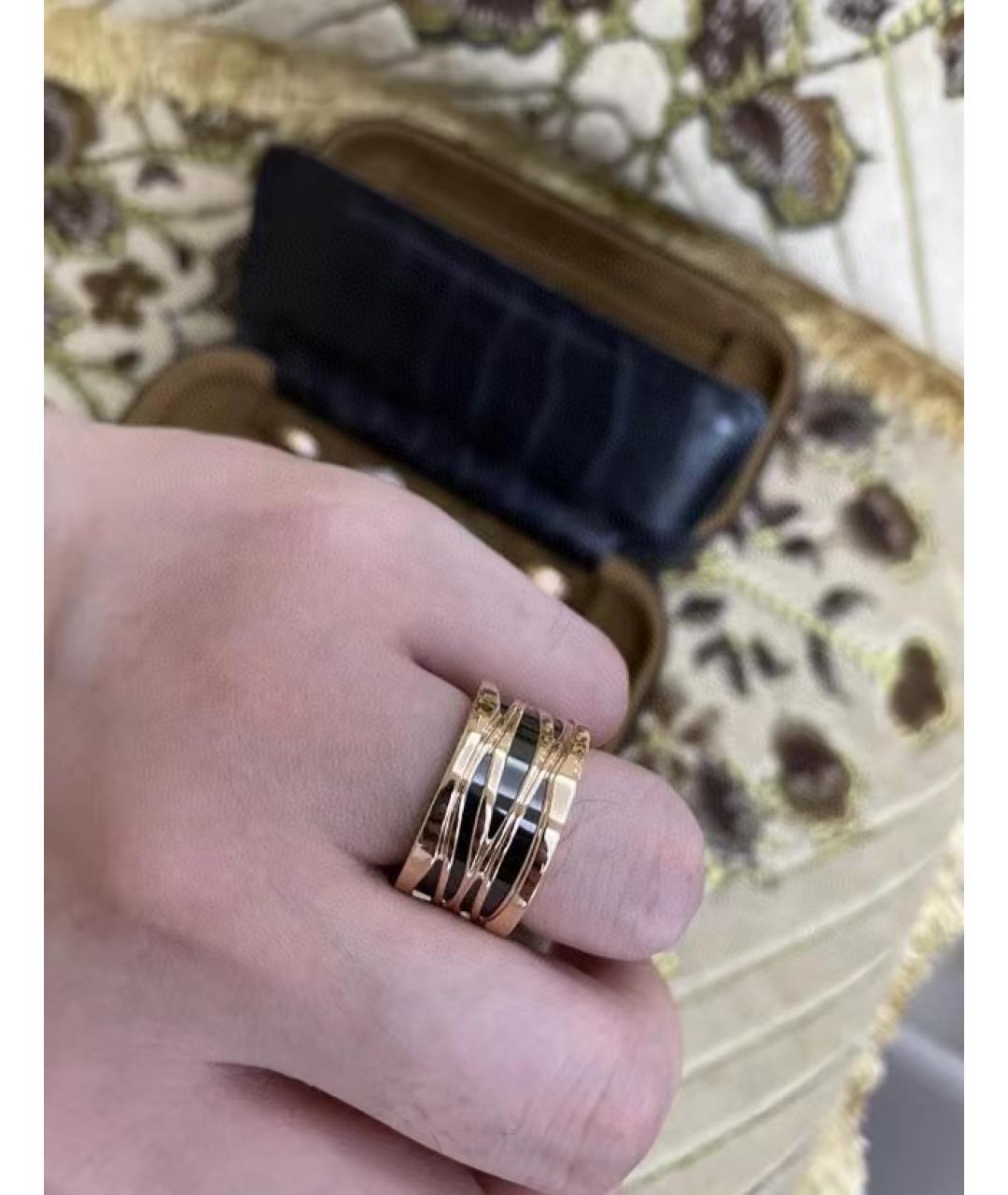 BVLGARI Черное кольцо из розового золота, фото 6