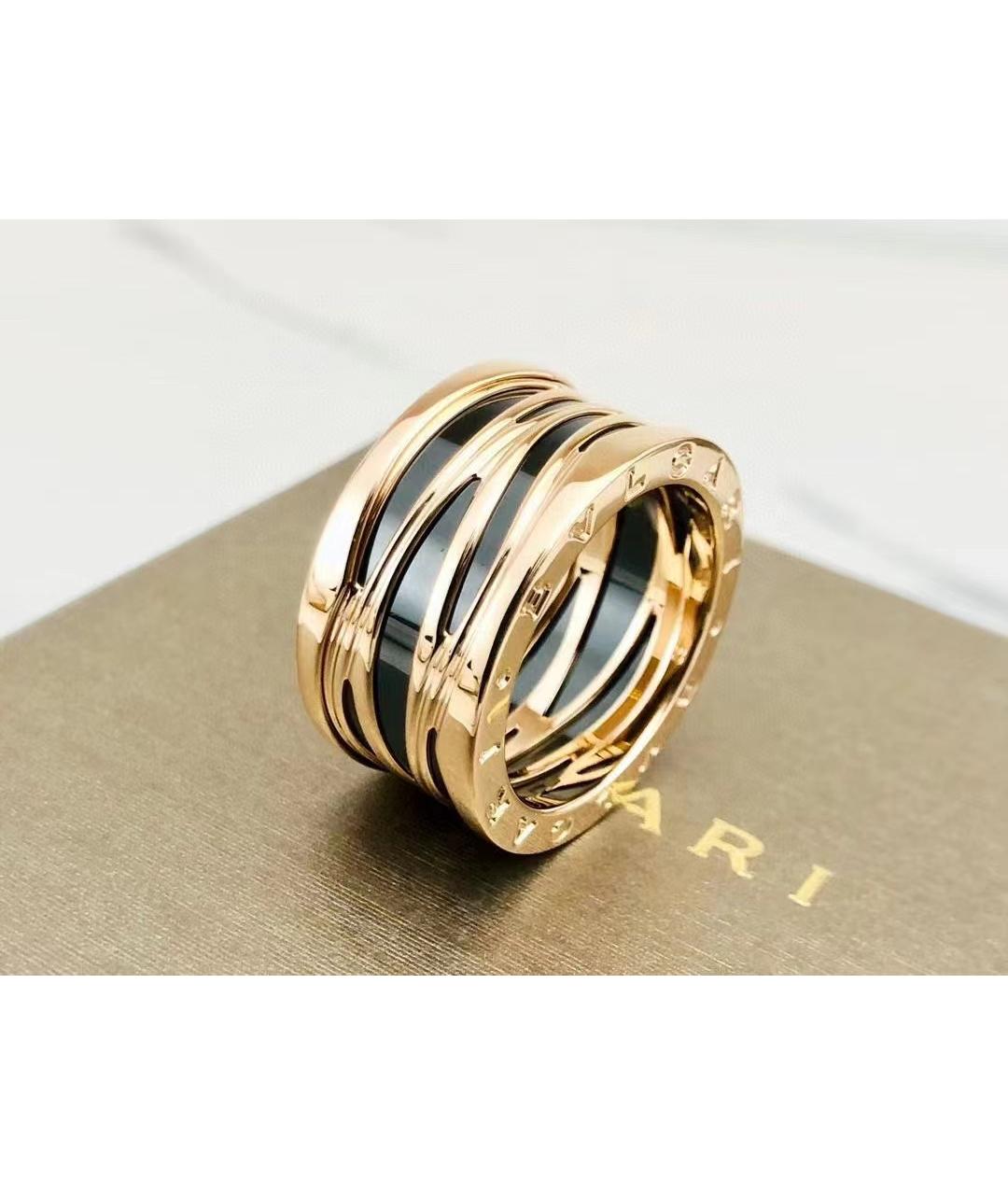 BVLGARI Черное кольцо из розового золота, фото 7