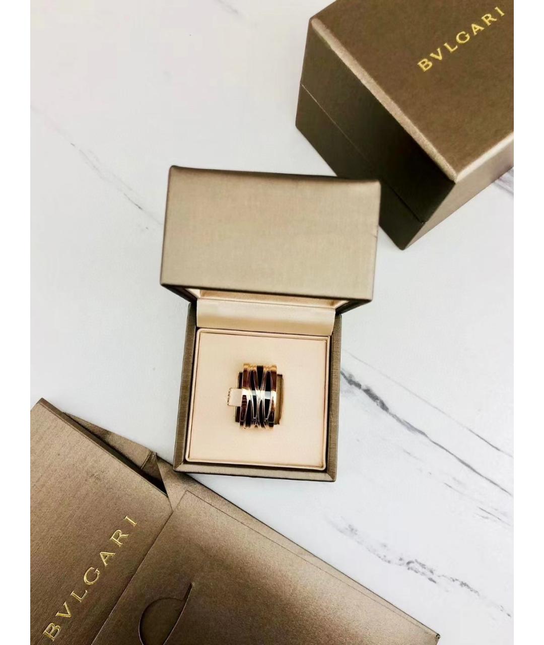 BVLGARI Черное кольцо из розового золота, фото 4