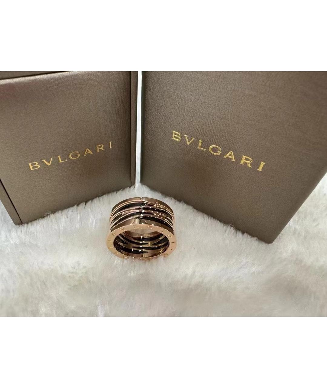 BVLGARI Черное кольцо из розового золота, фото 2