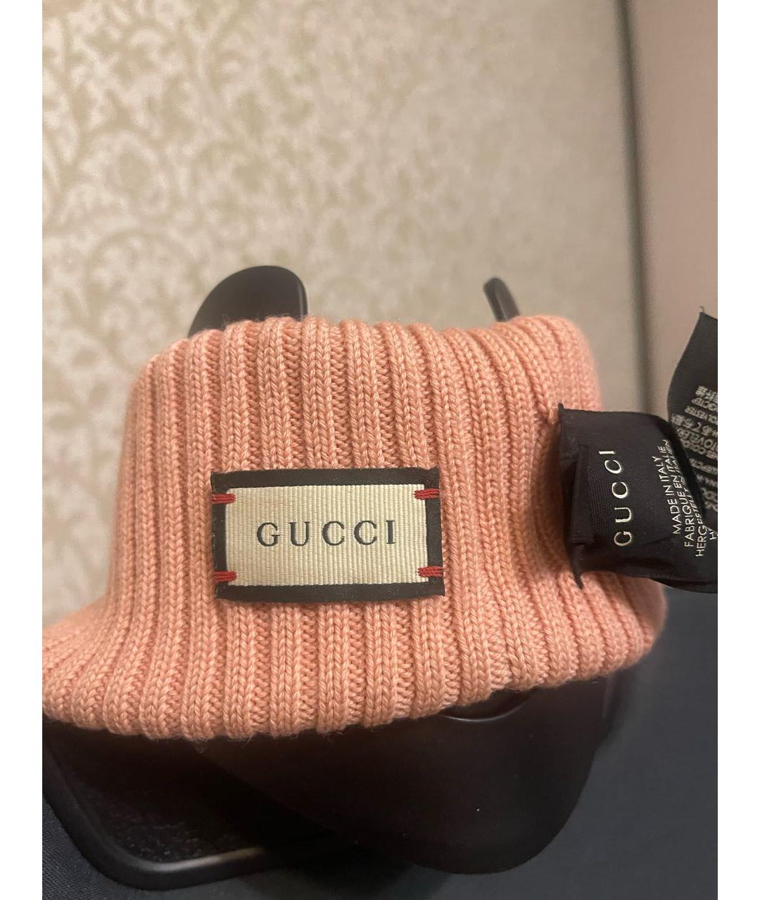 GUCCI Розовая шерстяная шапка, фото 3