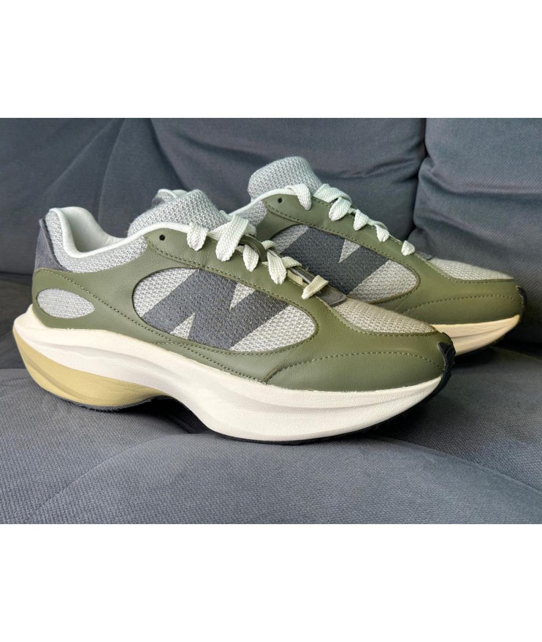 NEW BALANCE Зеленые кожаные низкие кроссовки / кеды, фото 5