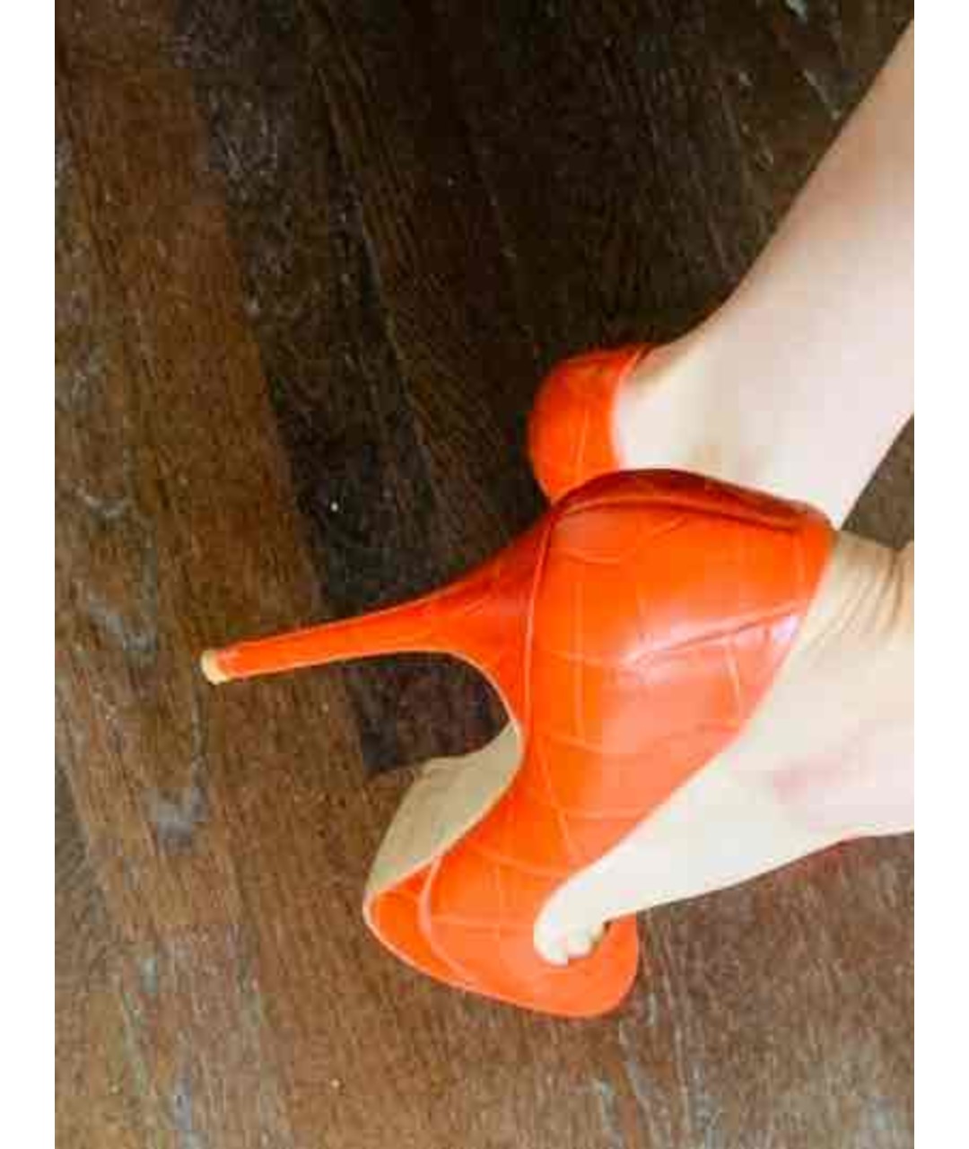 JIMMY CHOO Оранжевое кожаные туфли, фото 4