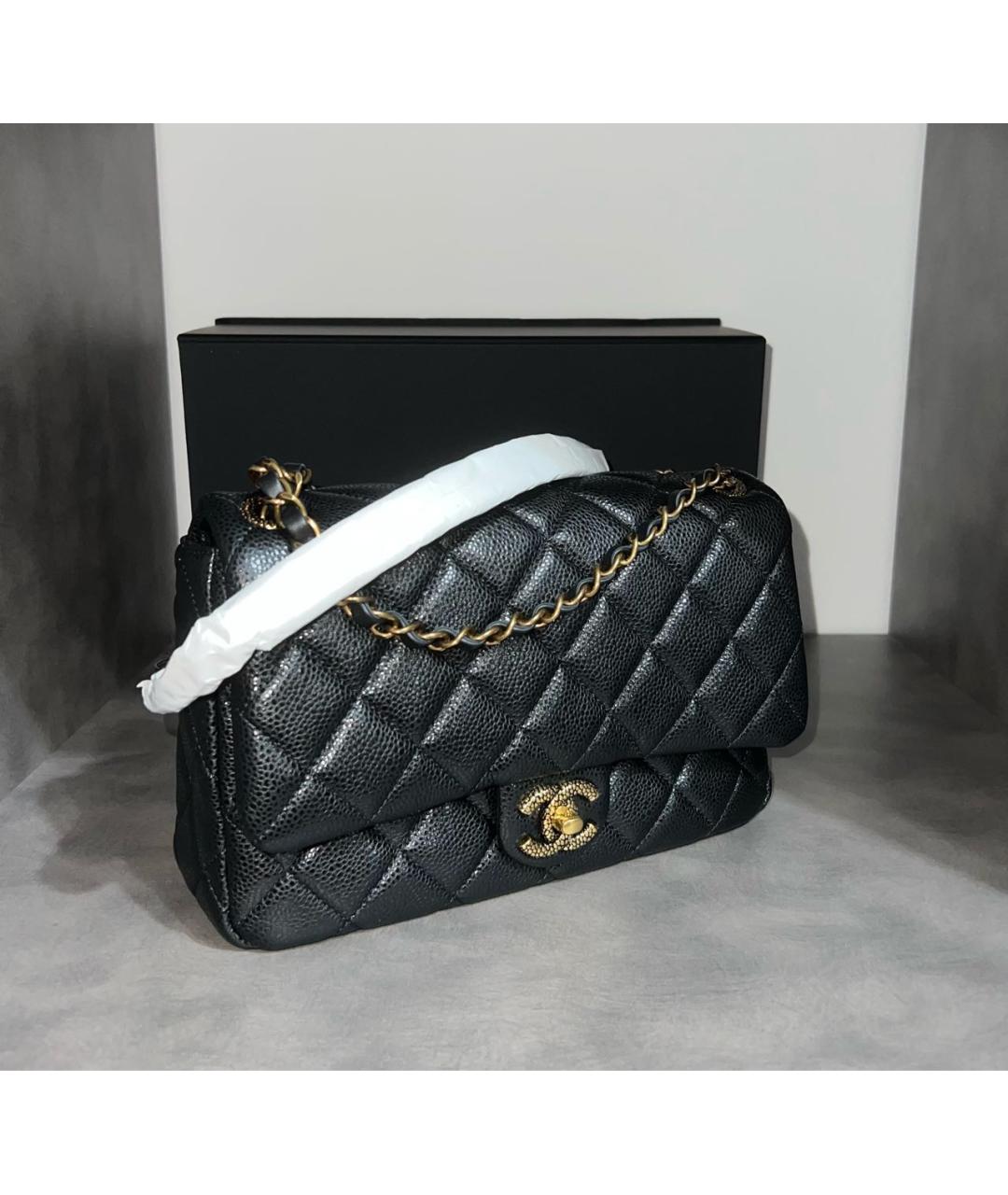 CHANEL Черная кожаная сумка через плечо, фото 3