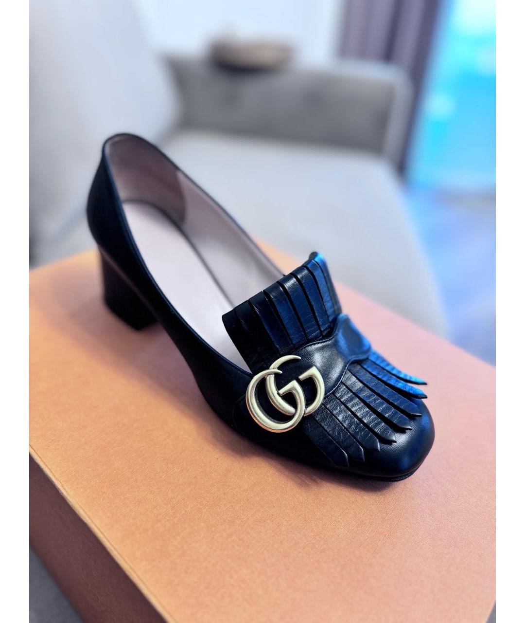 GUCCI Черные кожаные туфли, фото 2