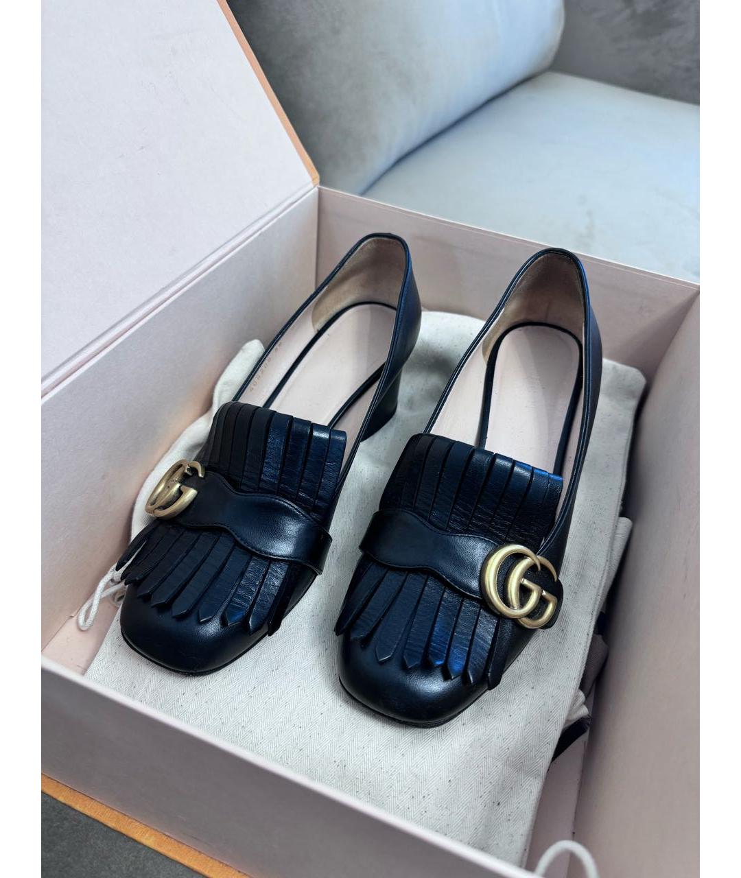 GUCCI Черные кожаные туфли, фото 3