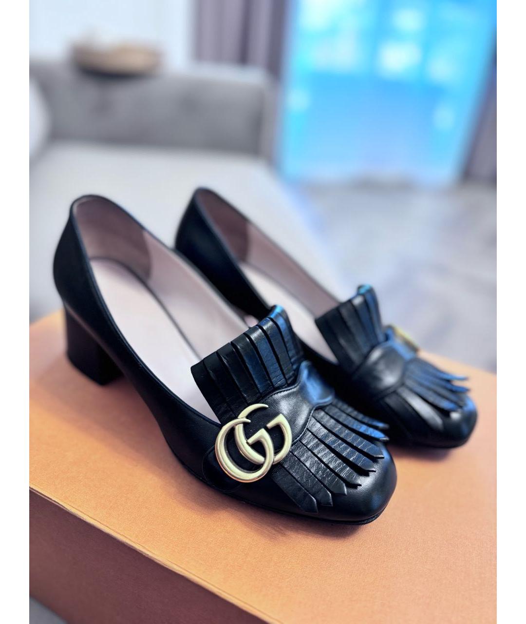 GUCCI Черные кожаные туфли, фото 4