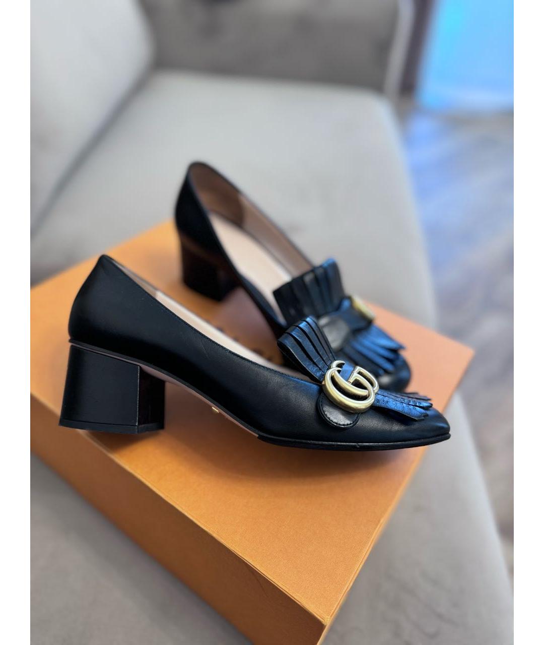 GUCCI Черные кожаные туфли, фото 6