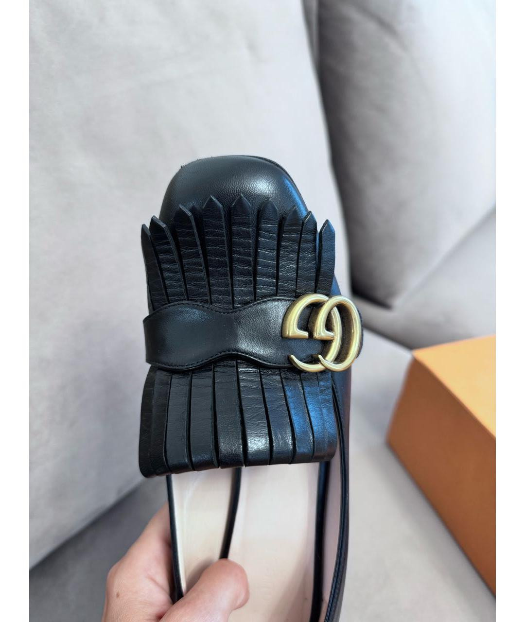GUCCI Черные кожаные туфли, фото 5