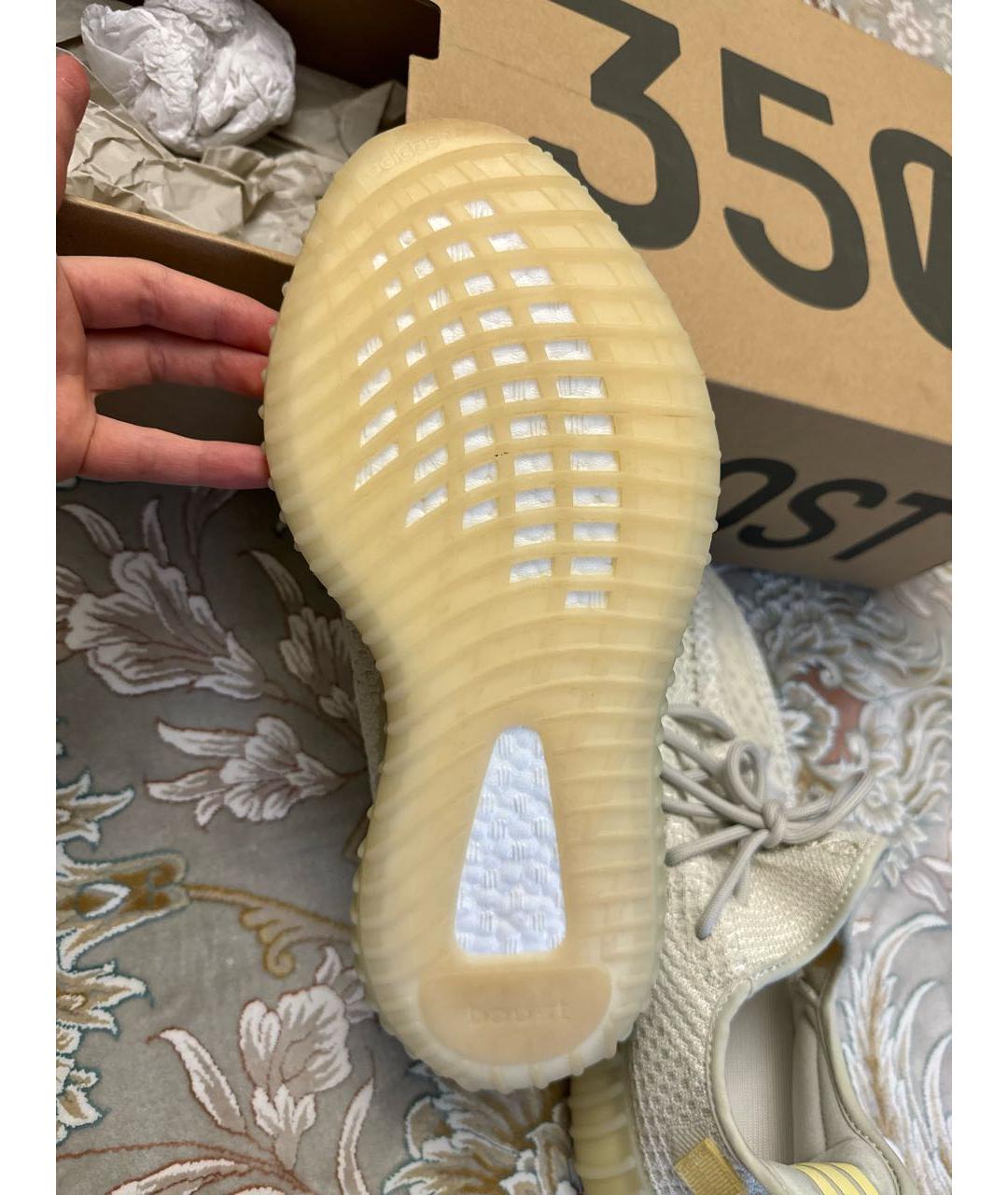 ADIDAS YEEZY Белые низкие кроссовки / кеды, фото 4