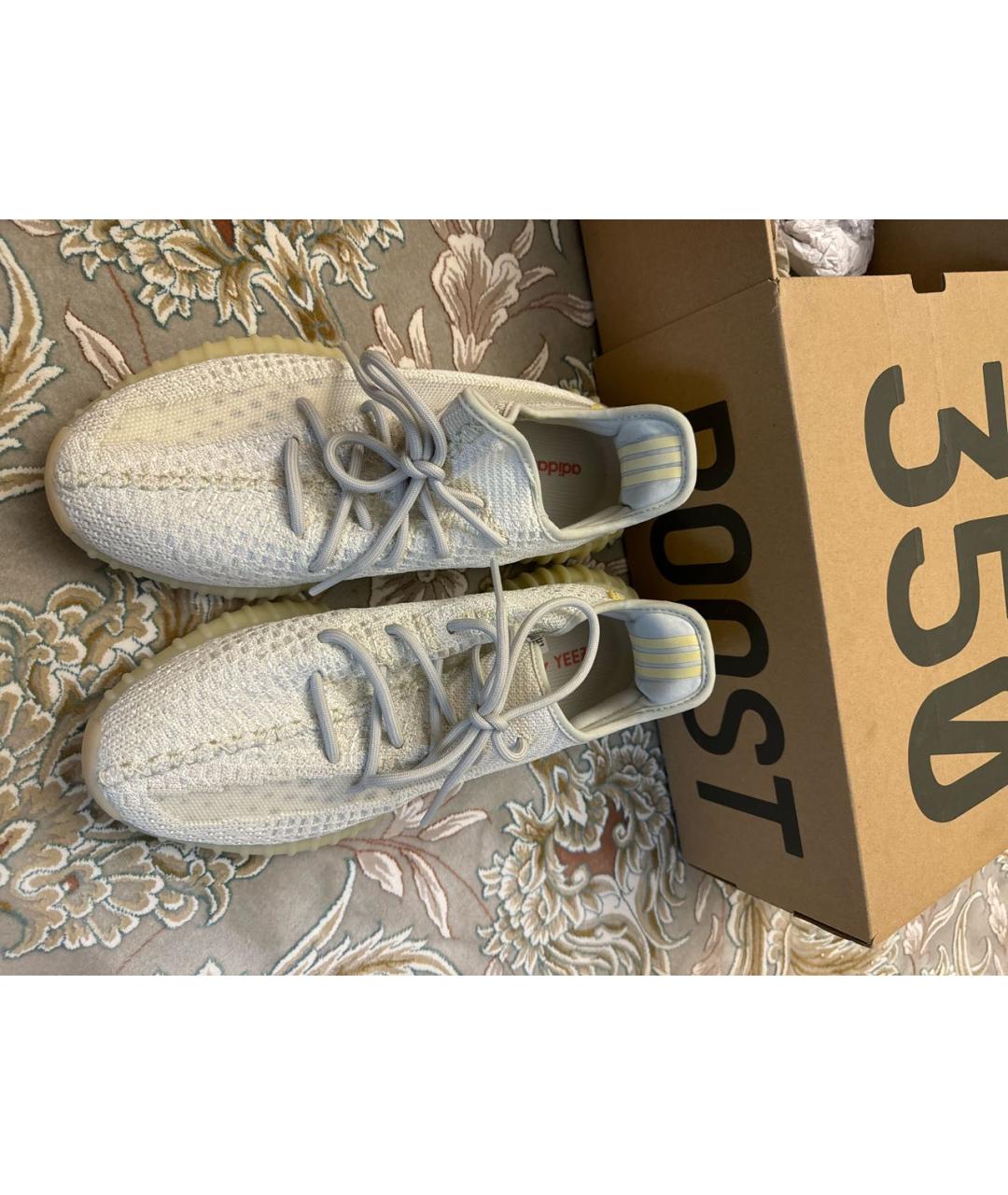 ADIDAS YEEZY Белые низкие кроссовки / кеды, фото 3
