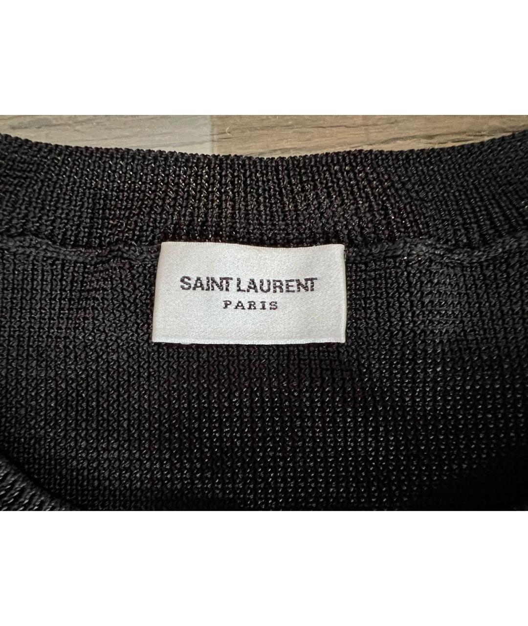 SAINT LAURENT Черный вискозный джемпер / свитер, фото 2