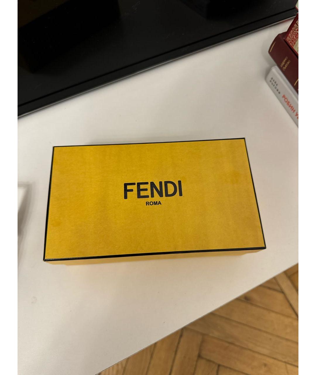 FENDI Золотые металлические солнцезащитные очки, фото 4