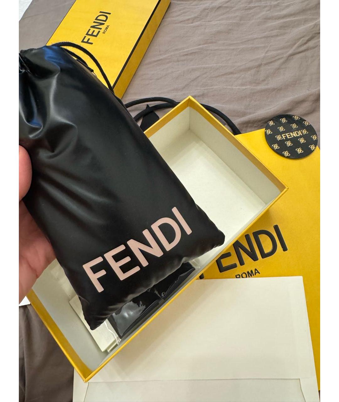 FENDI Золотые металлические солнцезащитные очки, фото 8