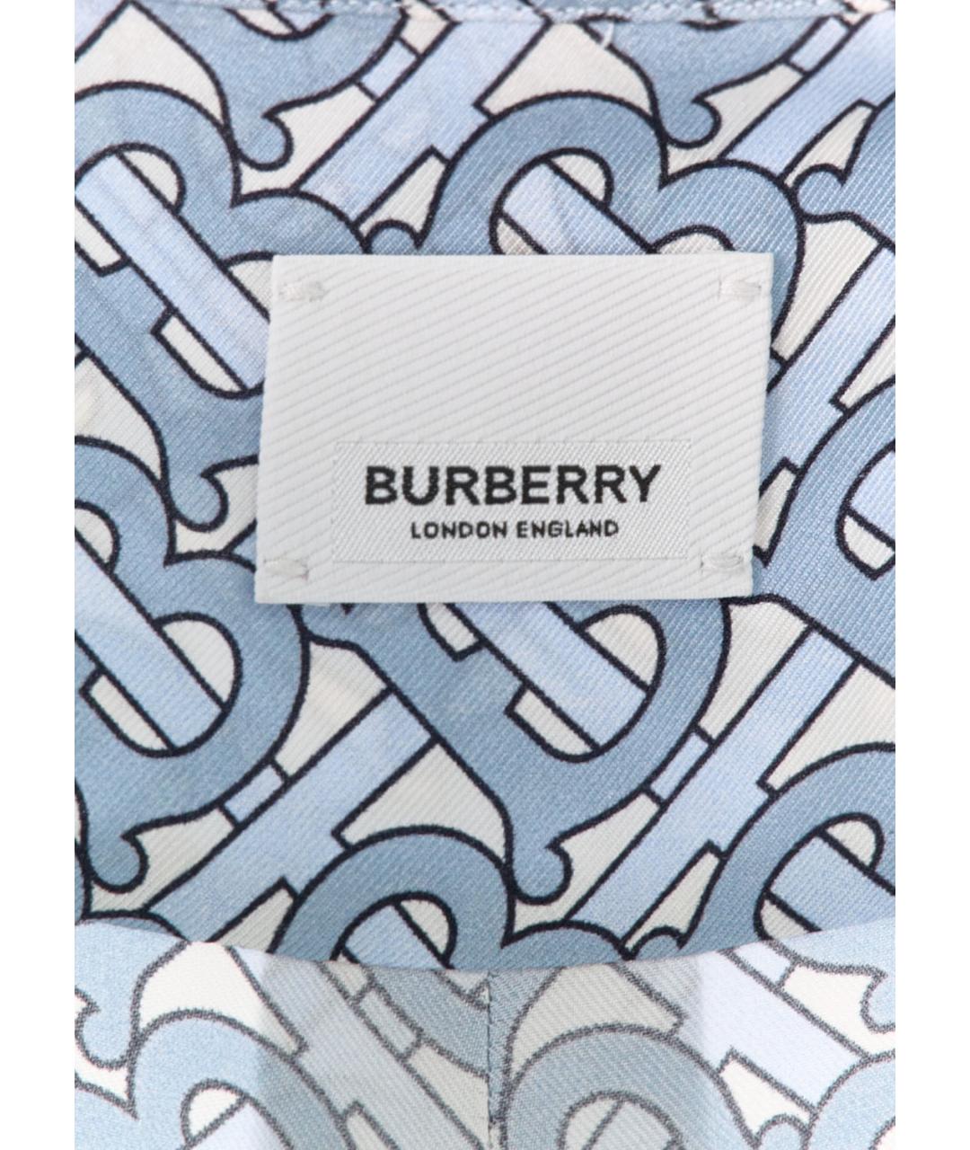 BURBERRY Голубая шелковая блузы, фото 3