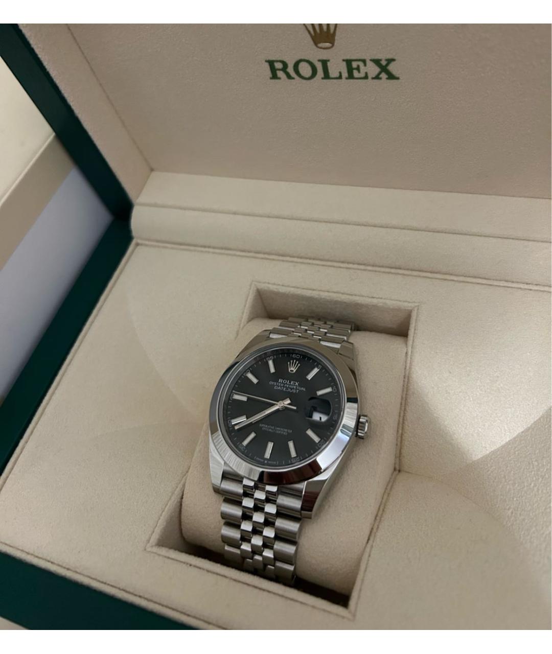 ROLEX Черные часы из белого золота, фото 9