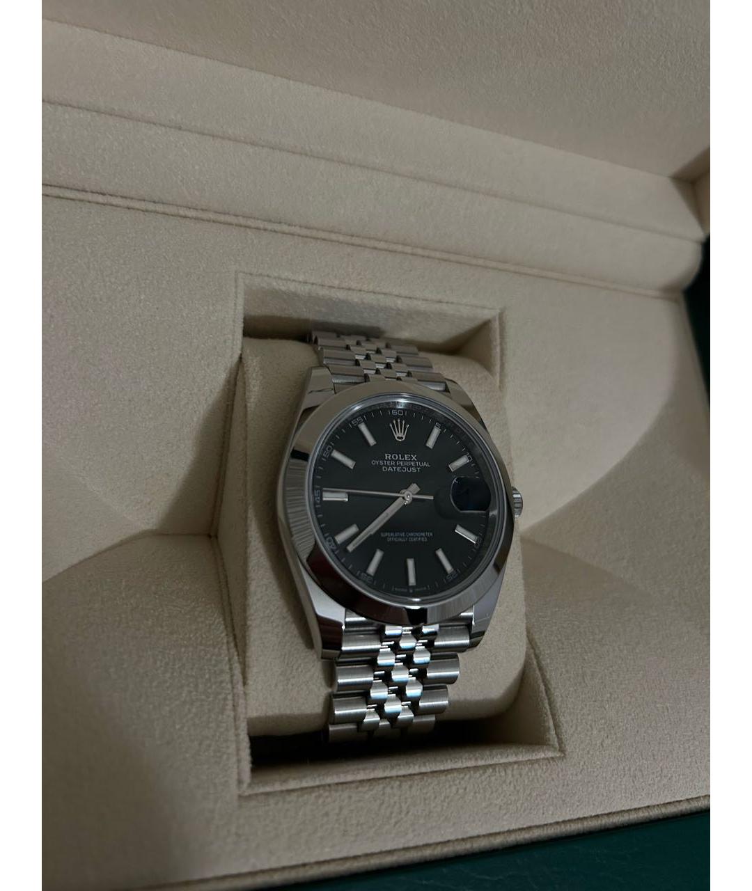 ROLEX Черные часы из белого золота, фото 5