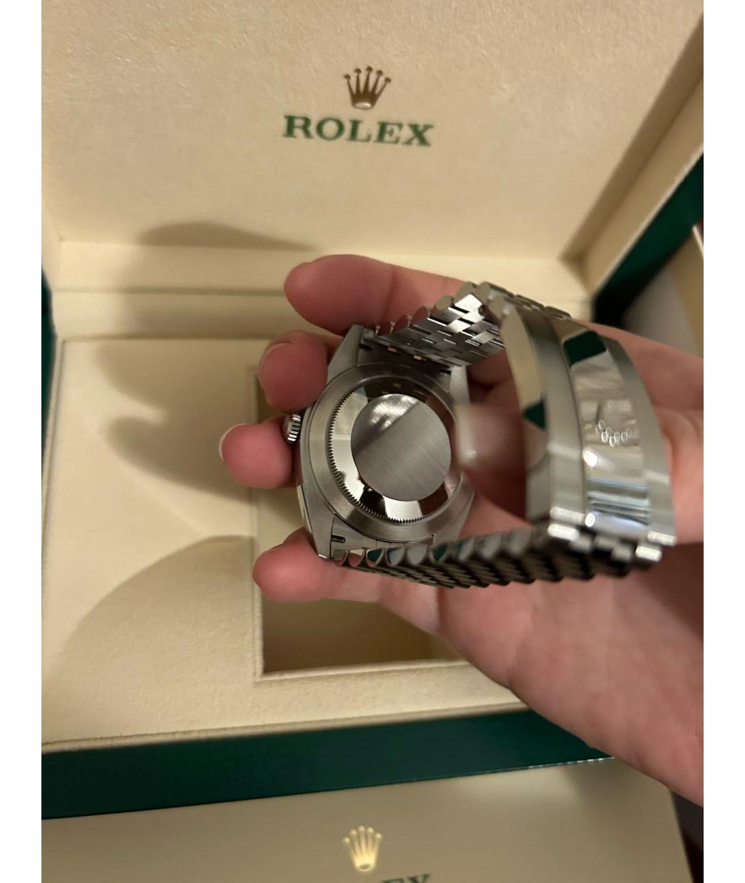 ROLEX Черные часы из белого золота, фото 2