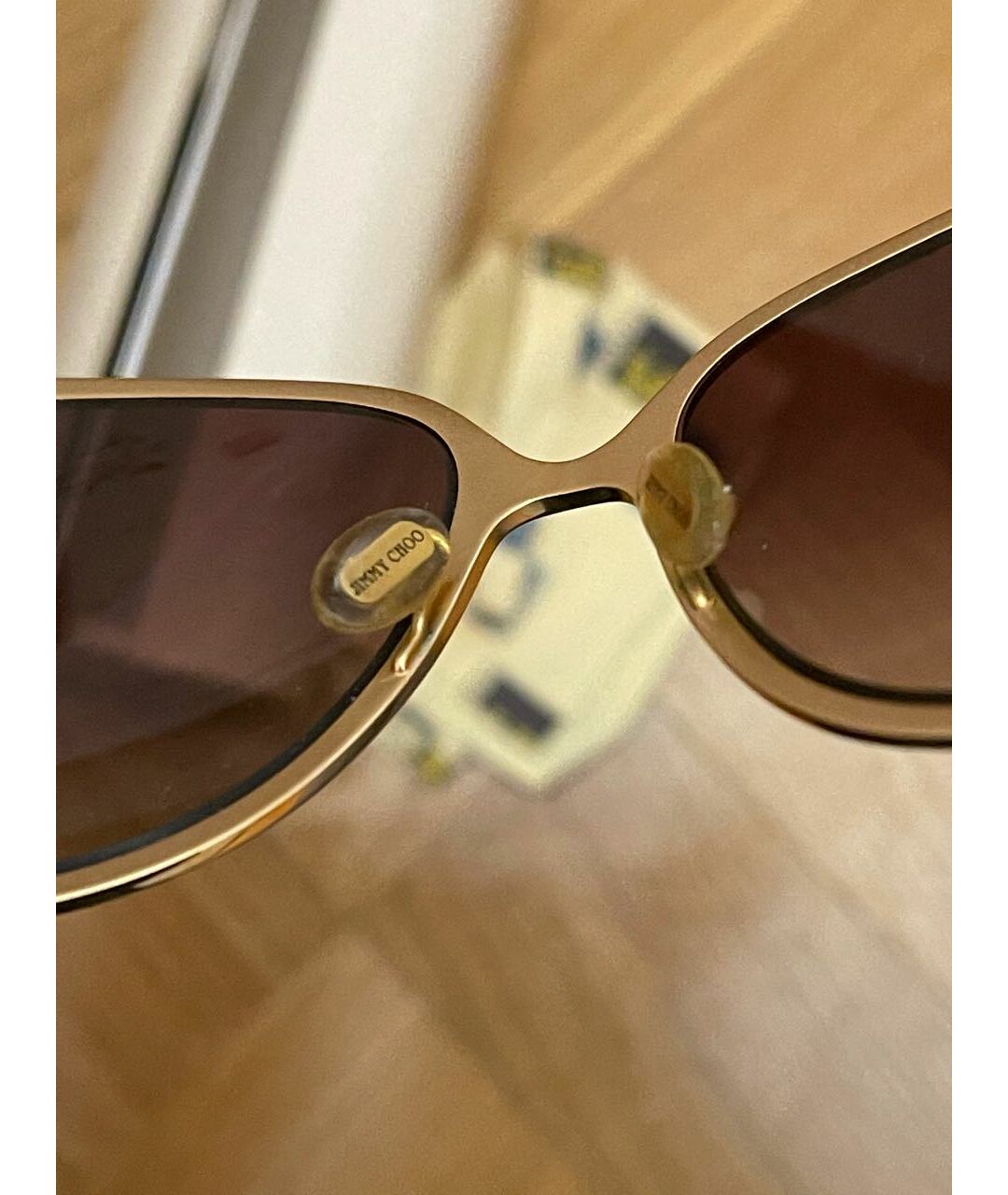 JIMMY CHOO Бордовые металлические солнцезащитные очки, фото 5