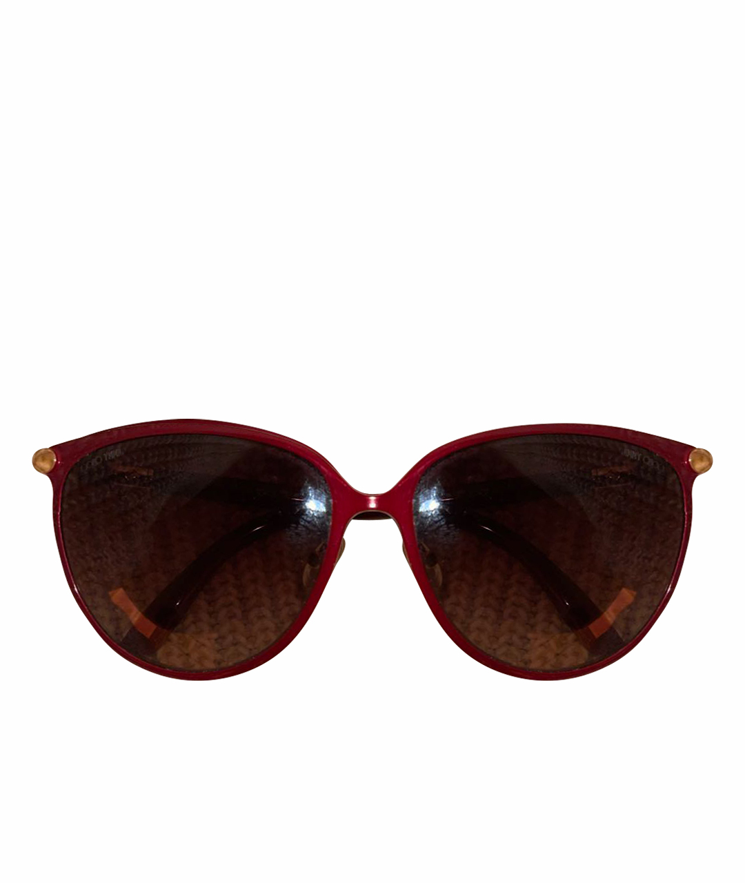 JIMMY CHOO Бордовые металлические солнцезащитные очки, фото 1