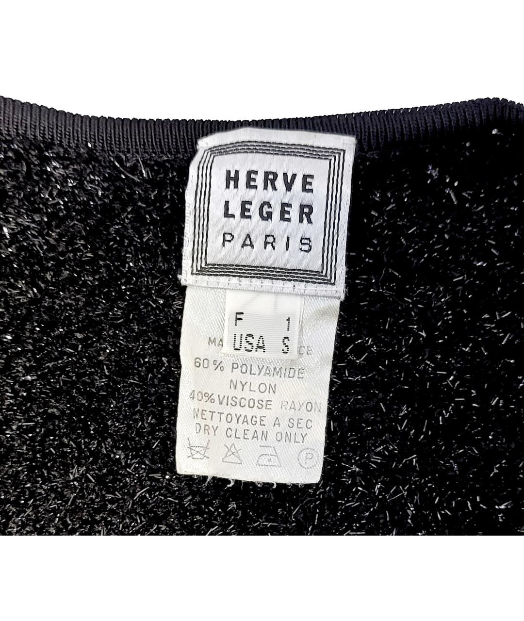 HERVE LEGER Черный полиамидовый джемпер / свитер, фото 3