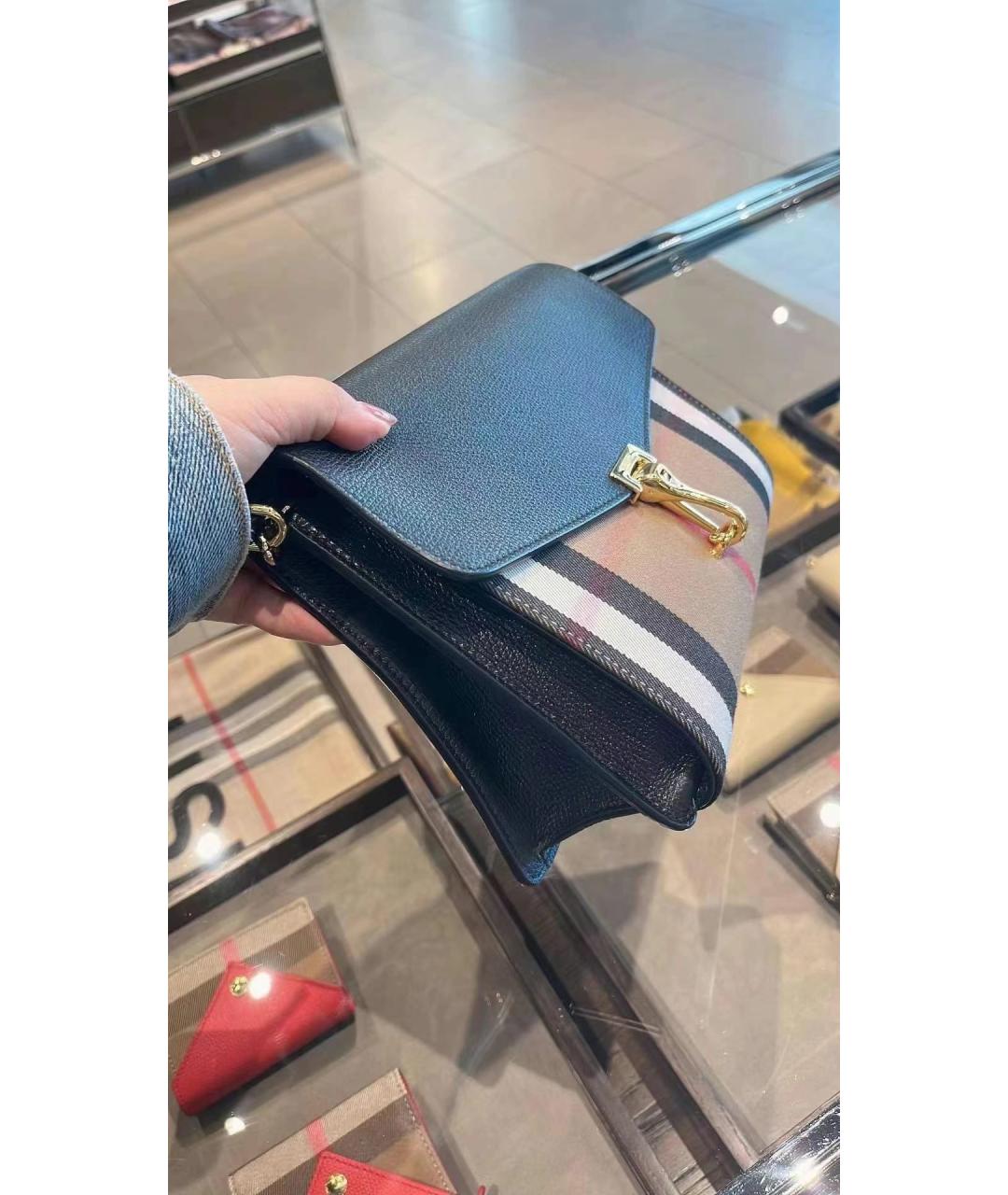 BURBERRY Черная кожаная сумка через плечо, фото 3