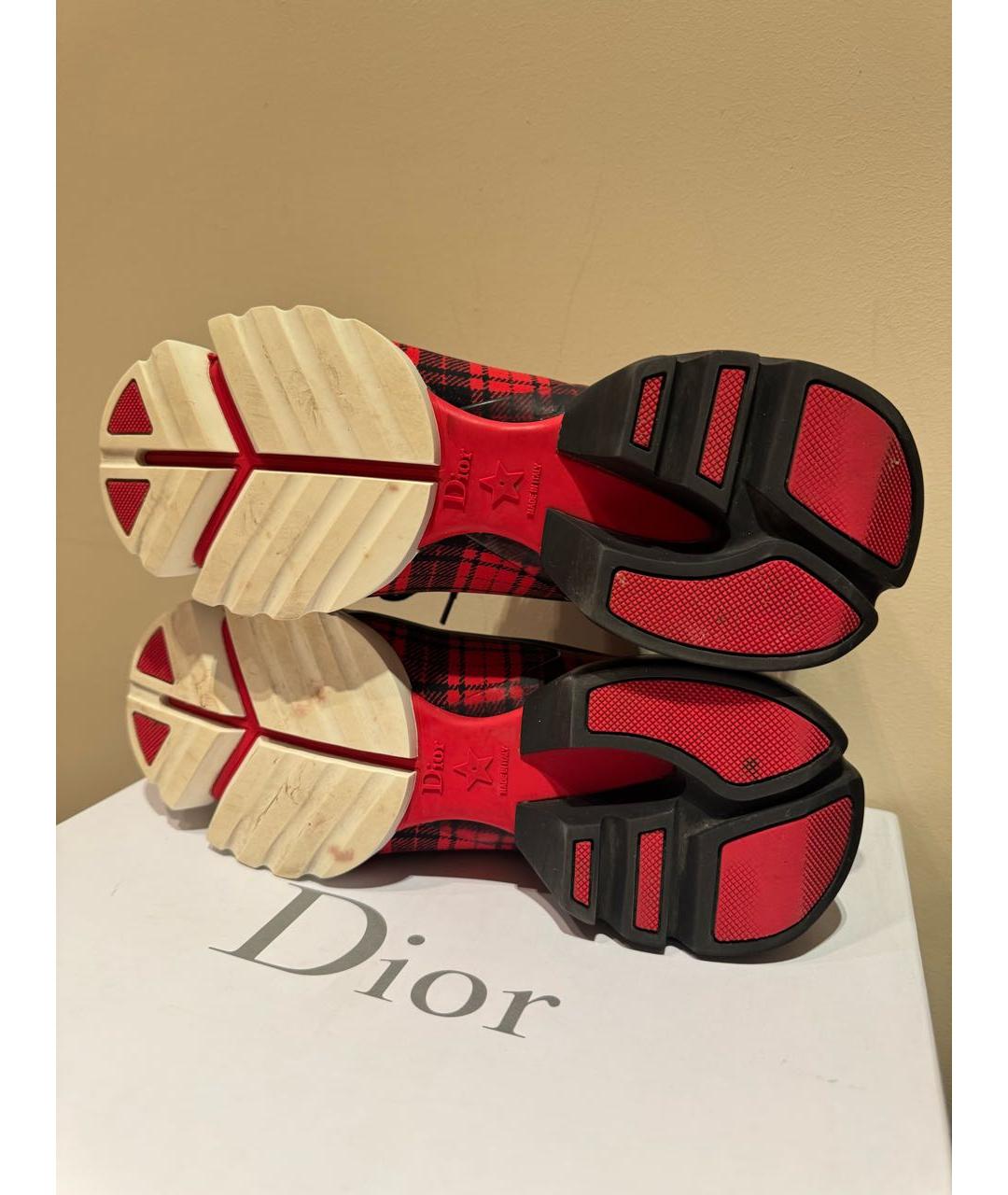 CHRISTIAN DIOR Красные текстильные кроссовки, фото 8