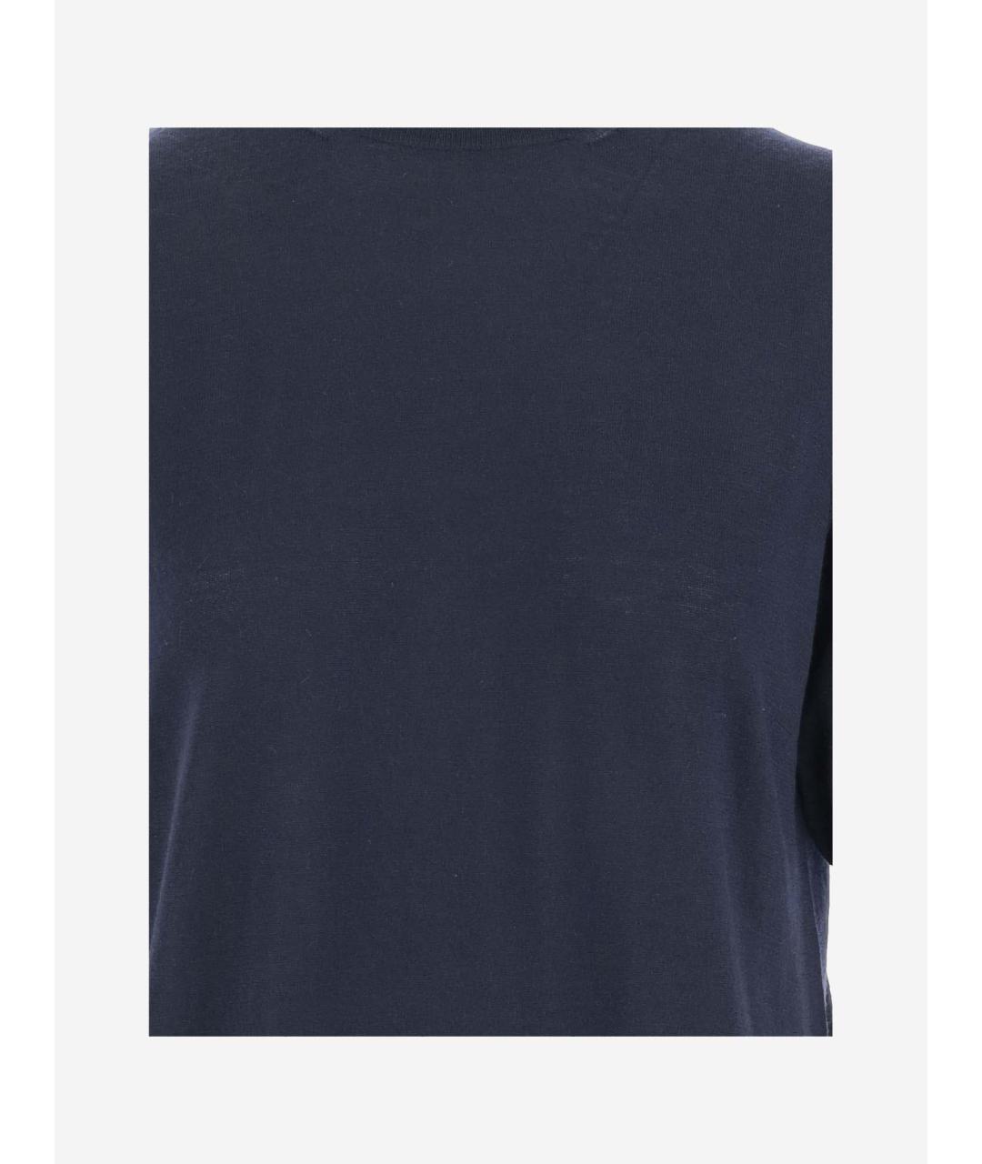 BOTTEGA VENETA Темно-синяя кашемировая футболка, фото 3