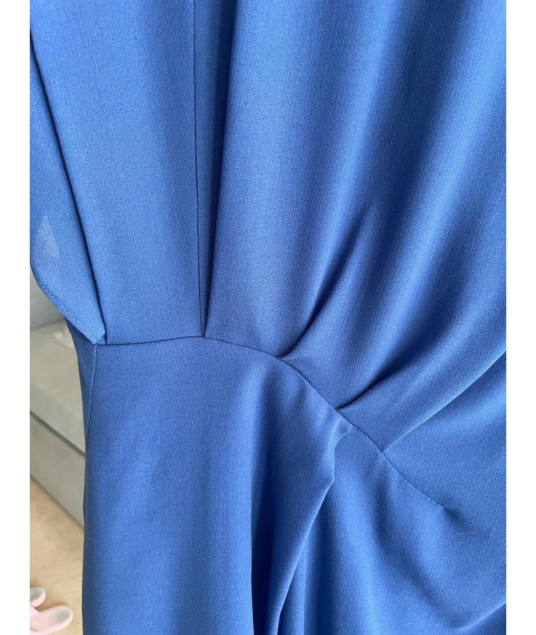 JIL SANDER Синее шелковое повседневное платье, фото 4