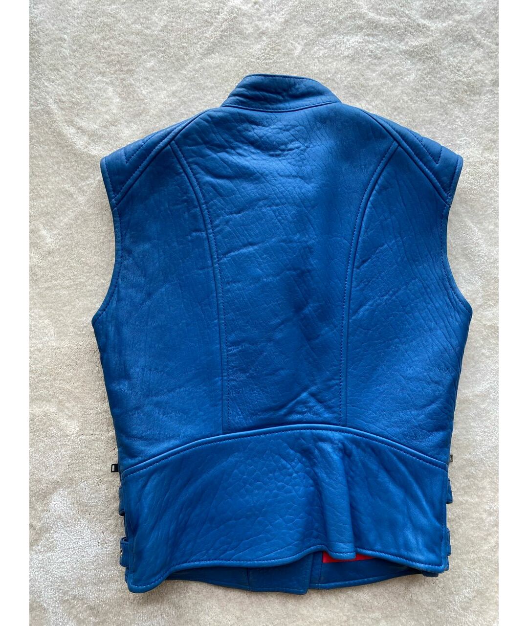 CELINE Синий кожаный жилет, фото 2