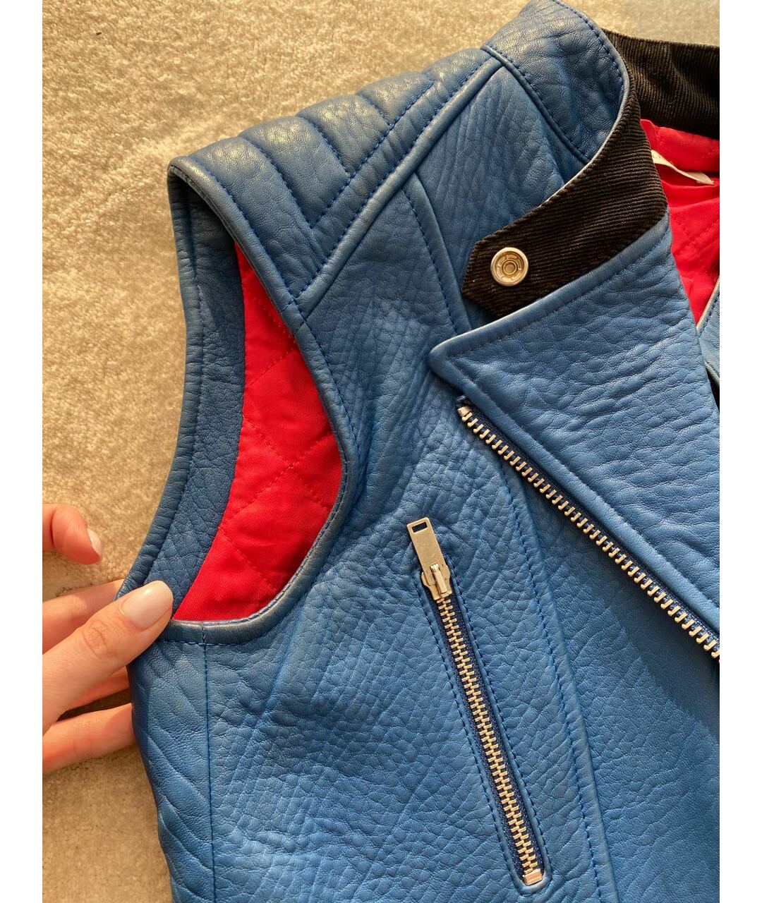 CELINE PRE-OWNED Синий кожаный жилет, фото 5