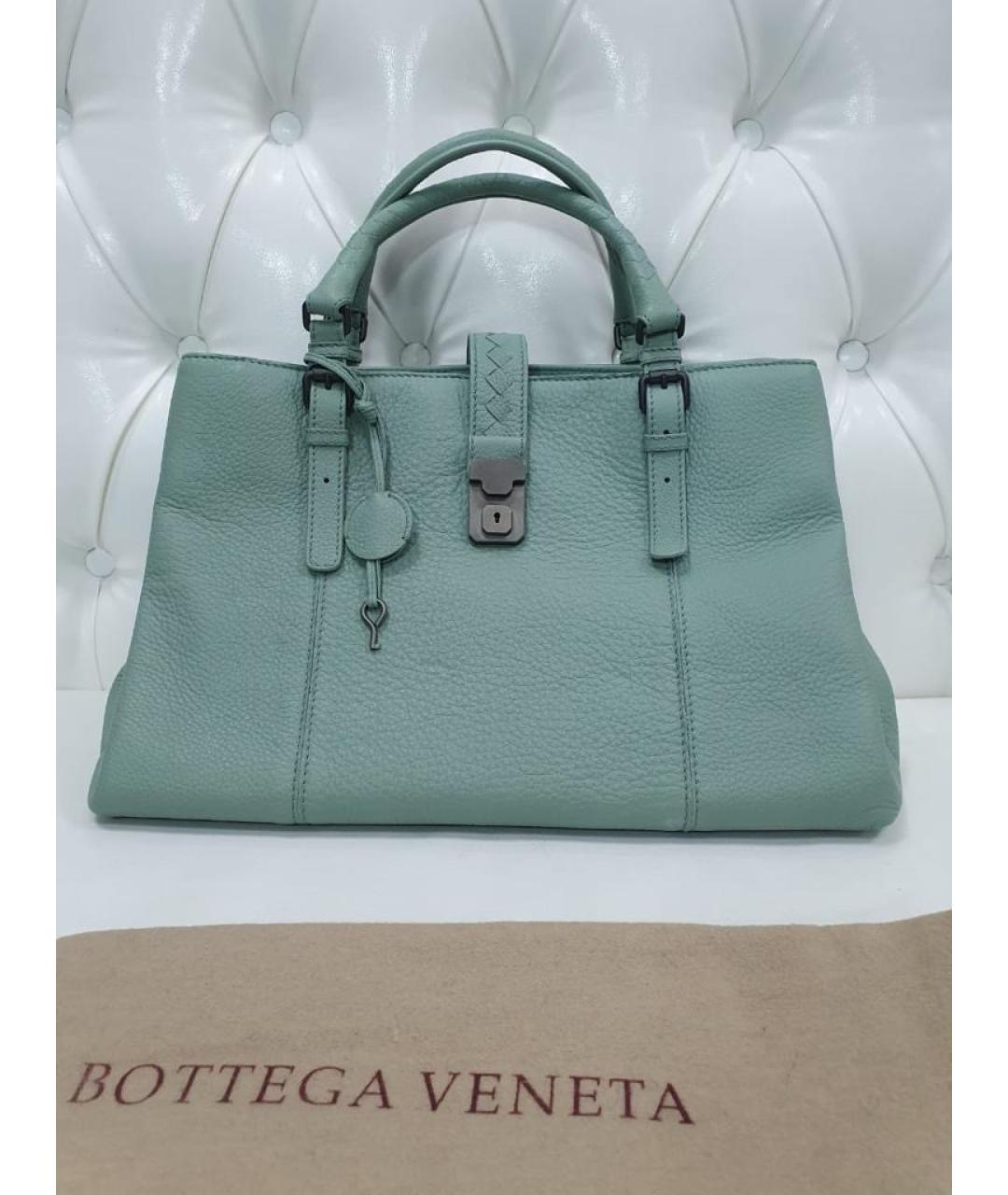 BOTTEGA VENETA Зеленая кожаная сумка с короткими ручками, фото 5