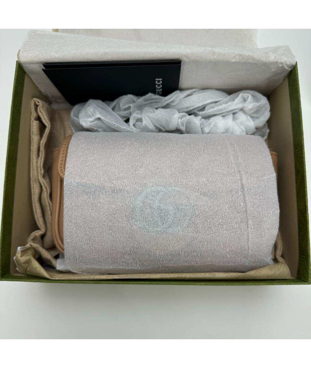 GUCCI Бежевая кожаная сумка через плечо, фото 8