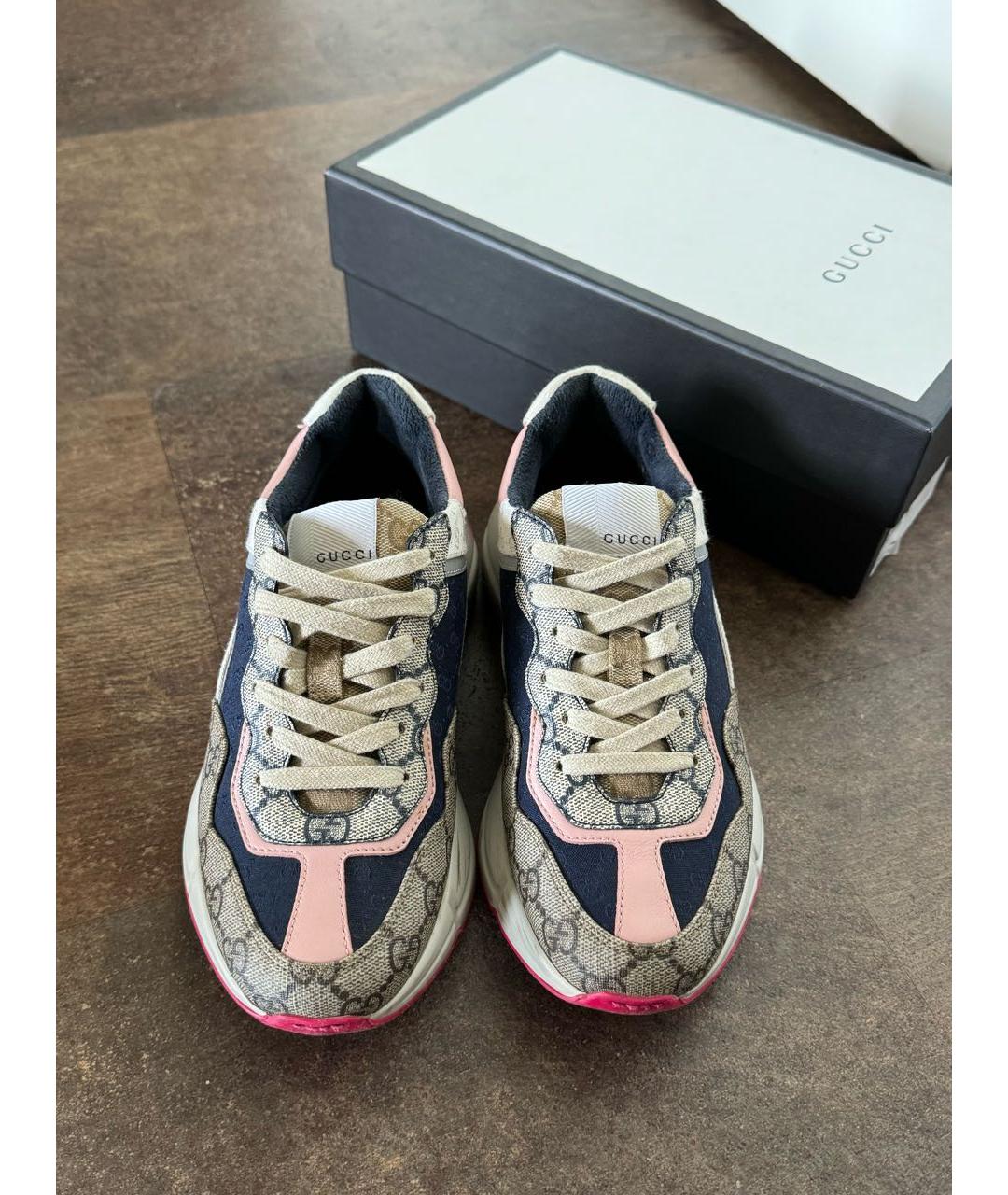 GUCCI Кожаные кроссовки, фото 3