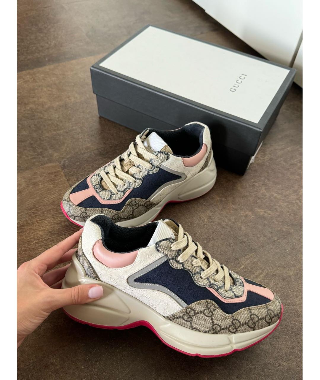 GUCCI Кожаные кроссовки, фото 2