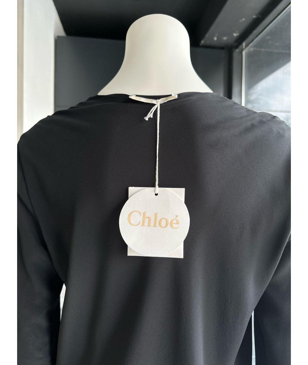 CHLOE Черная шелковая блузы, фото 3