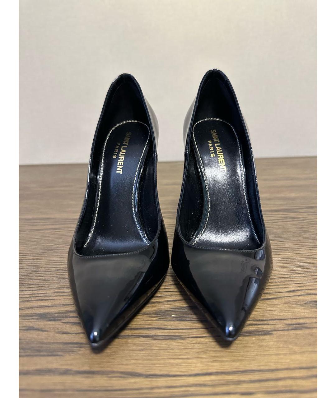 SAINT LAURENT Черные туфли из лакированной кожи, фото 3