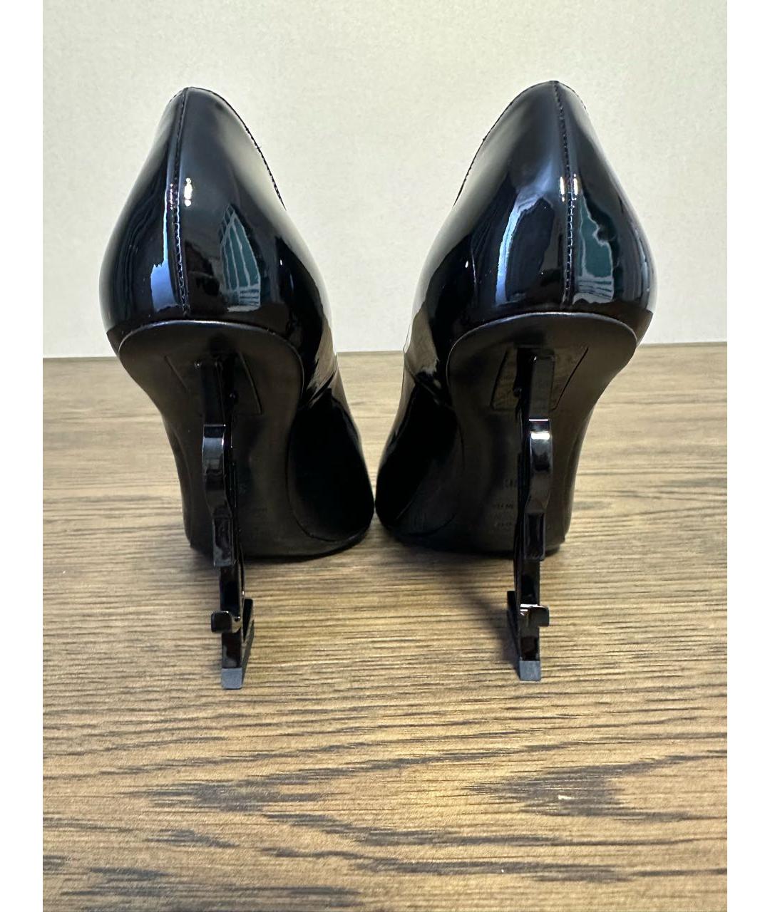SAINT LAURENT Черные туфли из лакированной кожи, фото 4