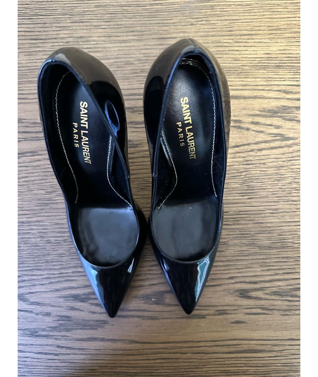 SAINT LAURENT Черные туфли из лакированной кожи, фото 2