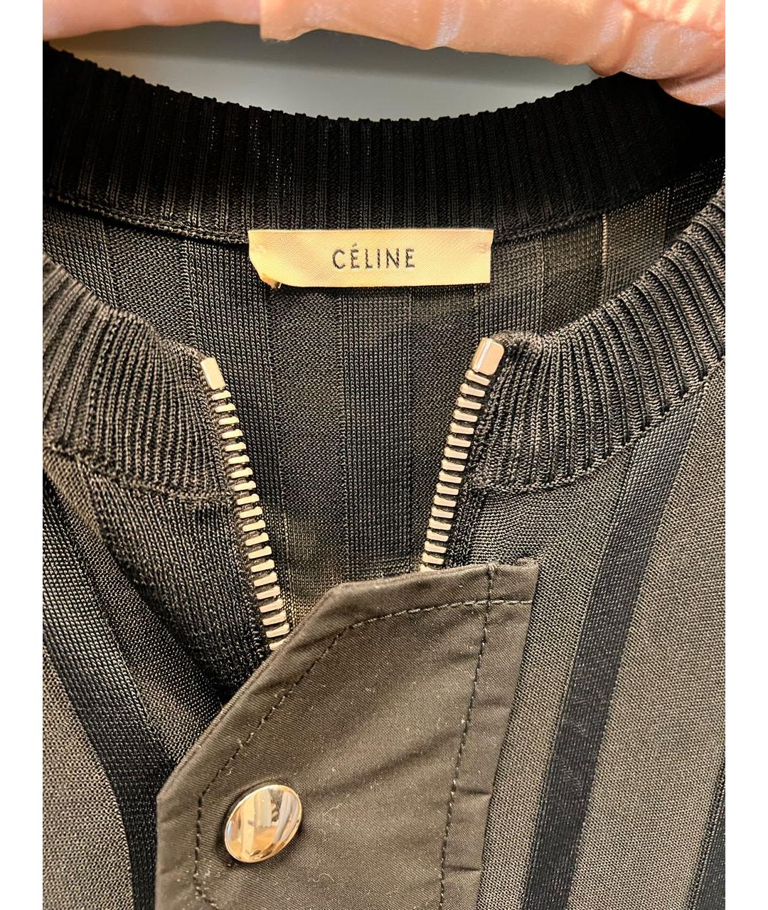 CELINE Черное вискозное повседневное платье, фото 8