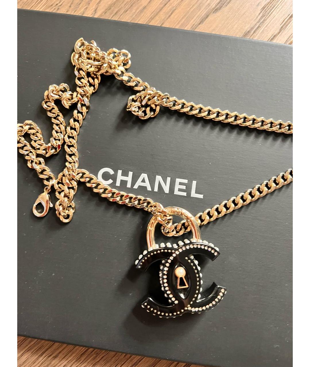 CHANEL Черное металлическое колье, фото 8