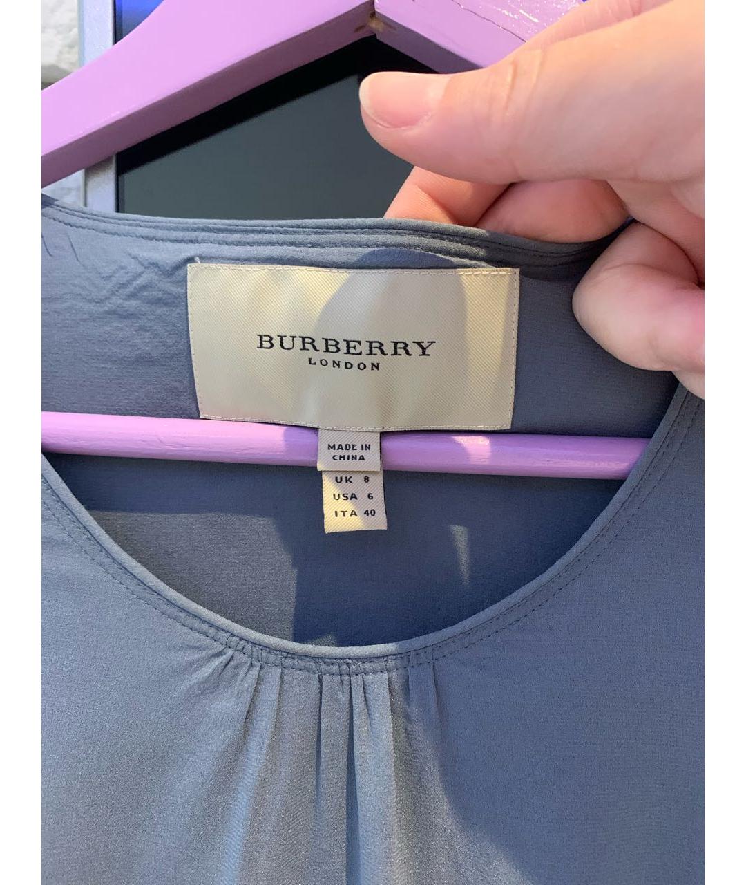 BURBERRY Серое шелковое платье, фото 3