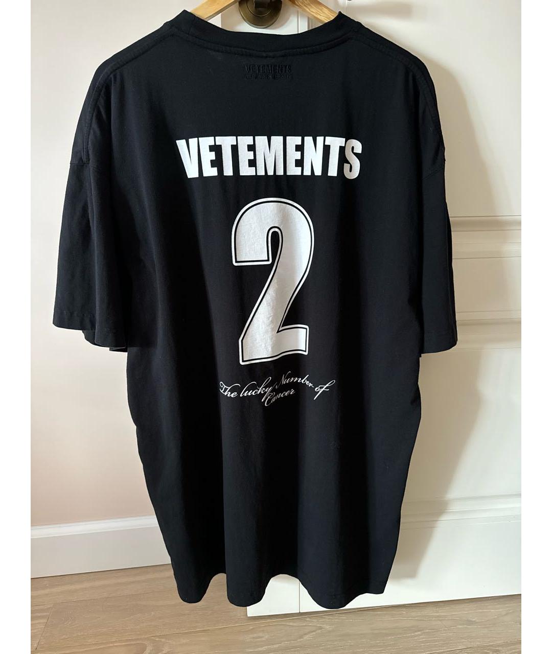 VETEMENTS Черная хлопковая футболка, фото 2