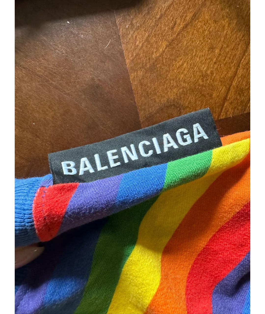 BALENCIAGA Мульти хлопковая футболка, фото 3